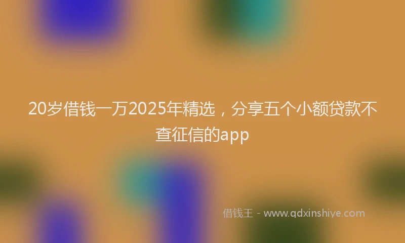 20岁借钱一万2025年精选，分享五个小额贷款不查征信的app