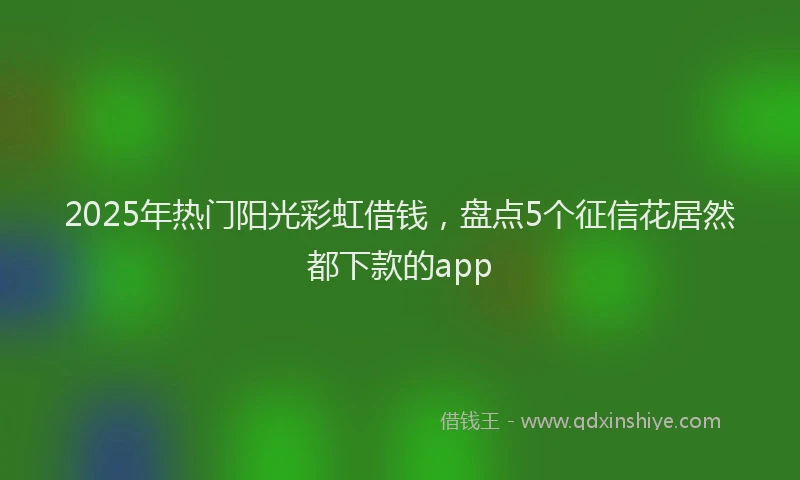 2025年热门阳光彩虹借钱，盘点5个征信花居然都下款的app