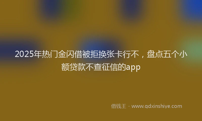 2025年热门金闪借被拒换张卡行不，盘点五个小额贷款不查征信的app