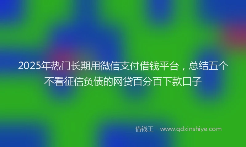 2025年热门长期用微信支付借钱平台，总结五个不看征信负债的网贷百分百下款口子