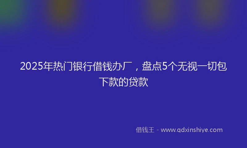 2025年热门银行借钱办厂，盘点5个无视一切包下款的贷款