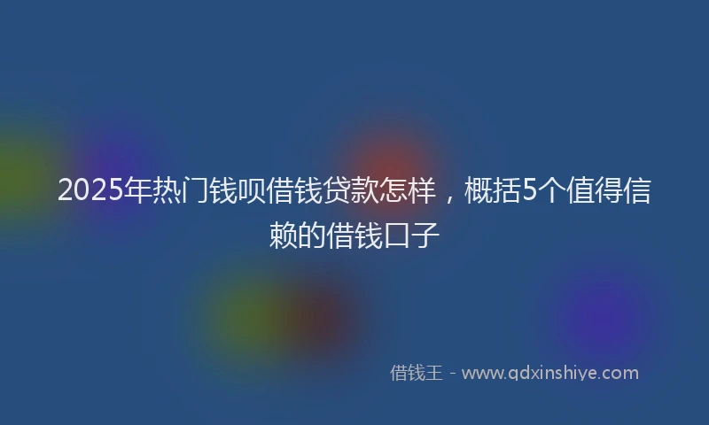2025年热门钱呗借钱贷款怎样，概括5个值得信赖的借钱口子