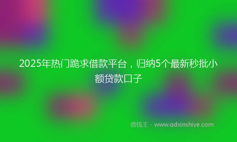 2025年热门跪求借款平台，归纳5个最新秒批小额贷款口子