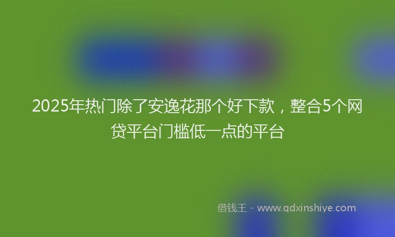 2025年热门除了安逸花那个好下款，整合5个网贷平台门槛低一点的平台