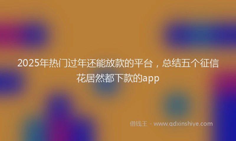 2025年热门过年还能放款的平台，总结五个征信花居然都下款的app