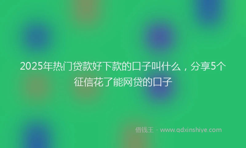 2025年热门贷款好下款的口子叫什么，分享5个征信花了能网贷的口子