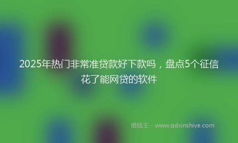 2025年热门非常准贷款好下款吗，盘点5个征信花了能网贷的软件