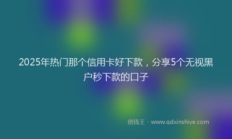 2025年热门那个信用卡好下款，分享5个无视黑户秒下款的口子