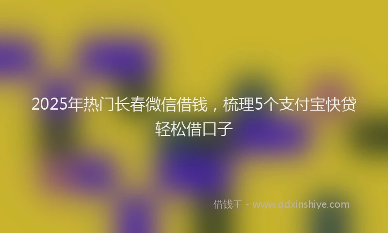 2025年热门长春微信借钱，梳理5个支付宝快贷轻松借口子
