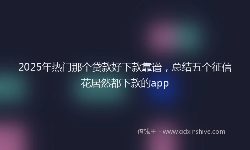 2025年热门那个贷款好下款靠谱，总结五个征信花居然都下款的app