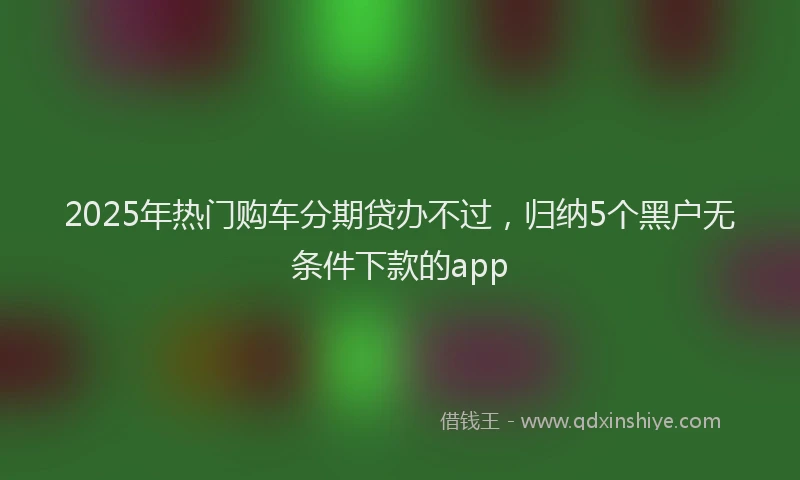 2025年热门购车分期贷办不过，归纳5个黑户无条件下款的app