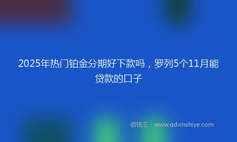 2025年热门铂金分期好下款吗，罗列5个11月能贷款的口子