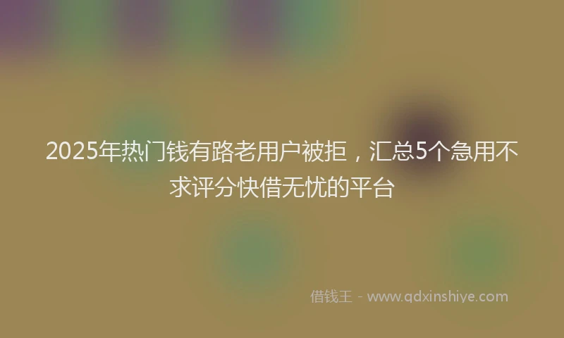 2025年热门钱有路老用户被拒，汇总5个急用不求评分快借无忧的平台