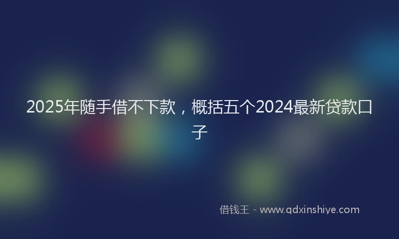 2025年随手借不下款，概括五个2024最新贷款口子