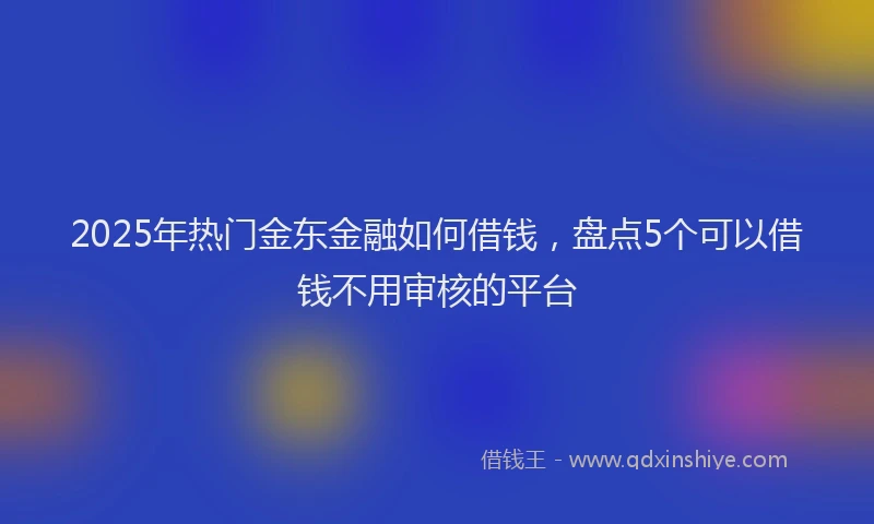 2025年热门金东金融如何借钱，盘点5个可以借钱不用审核的平台