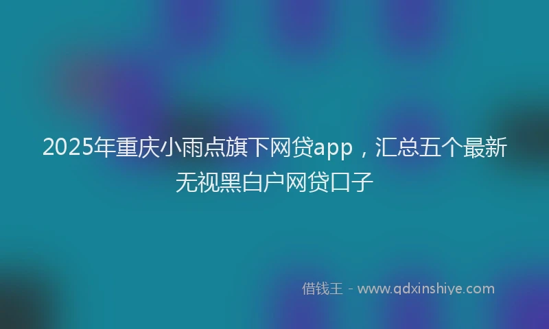 2025年重庆小雨点旗下网贷app，汇总五个最新无视黑白户网贷口子
