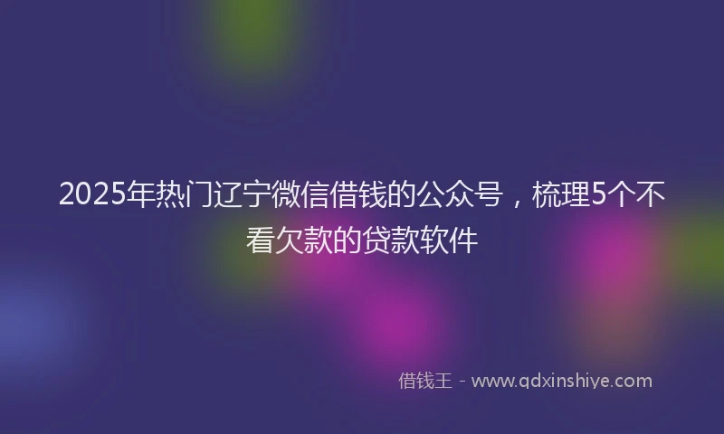 2025年热门辽宁微信借钱的公众号，梳理5个不看欠款的贷款软件