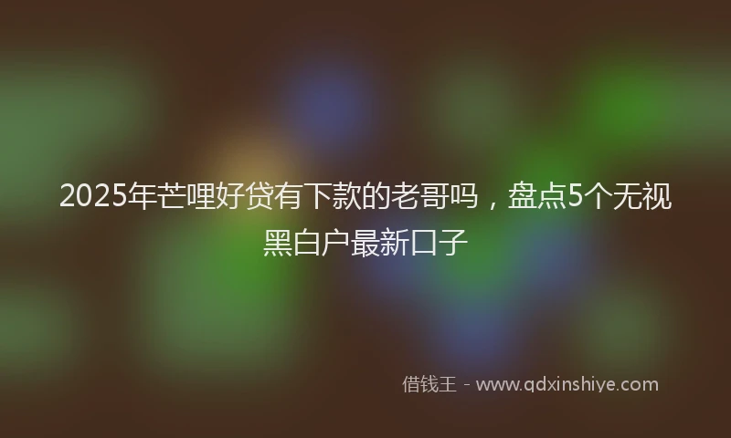 2025年芒哩好贷有下款的老哥吗，盘点5个无视黑白户最新口子