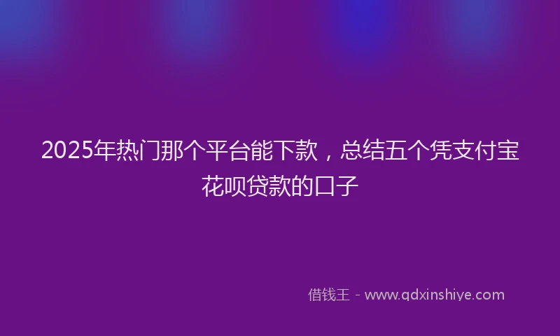 2025年热门那个平台能下款，总结五个凭支付宝花呗贷款的口子