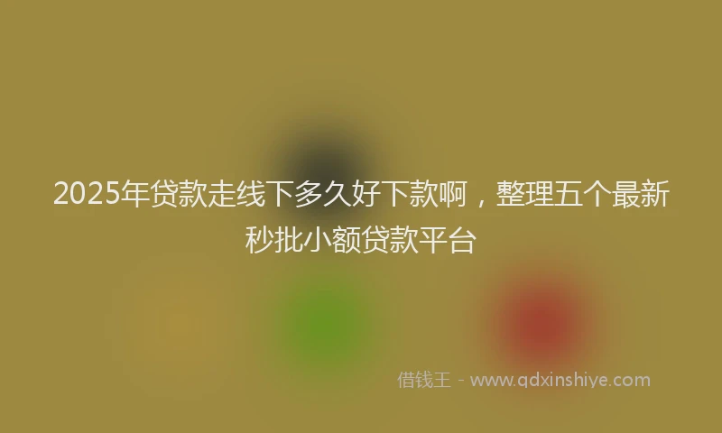 2025年贷款走线下多久好下款啊，整理五个最新秒批小额贷款平台