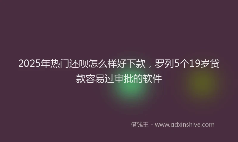 2025年热门还呗怎么样好下款，罗列5个19岁贷款容易过审批的软件