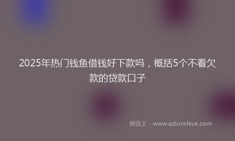 2025年热门钱鱼借钱好下款吗，概括5个不看欠款的贷款口子