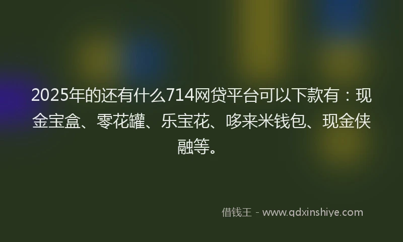 2025年的还有什么714网贷平台可以下款有：现金宝盒、零花罐、乐宝花、哆来米钱包、现金侠融等。