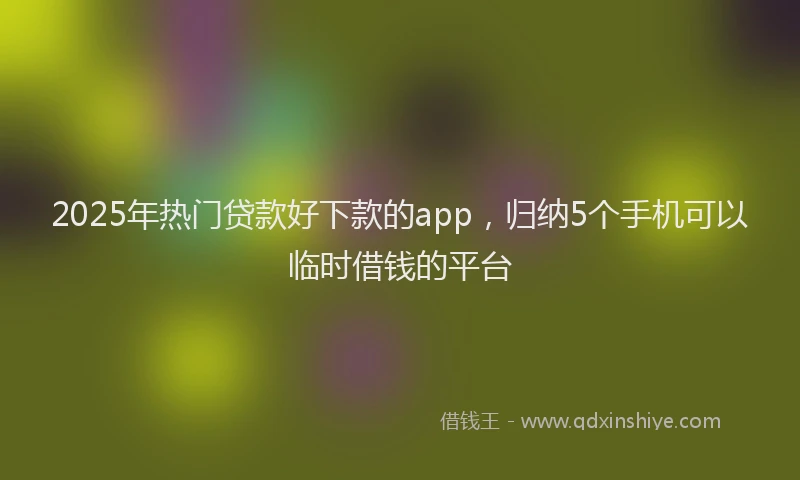 2025年热门贷款好下款的app，归纳5个手机可以临时借钱的平台