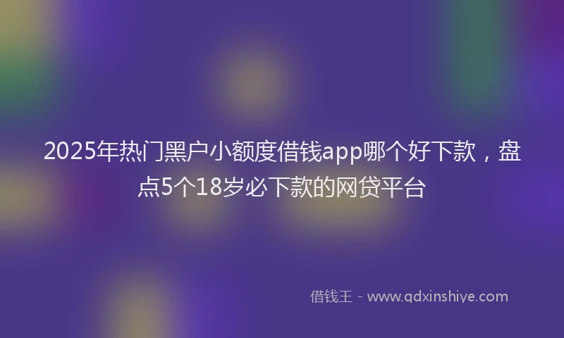 2025年热门黑户小额度借钱app哪个好下款，盘点5个18岁必下款的网贷平台