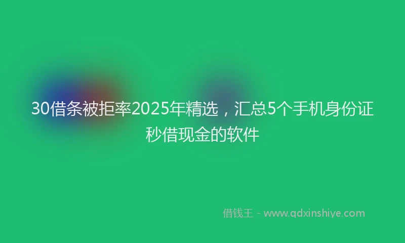 30借条被拒率2025年精选，汇总5个手机身份证秒借现金的软件