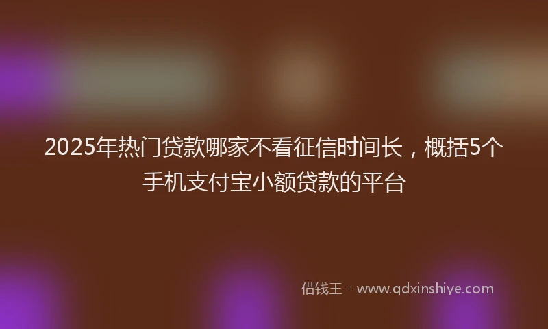 2025年热门贷款哪家不看征信时间长，概括5个手机支付宝小额贷款的平台