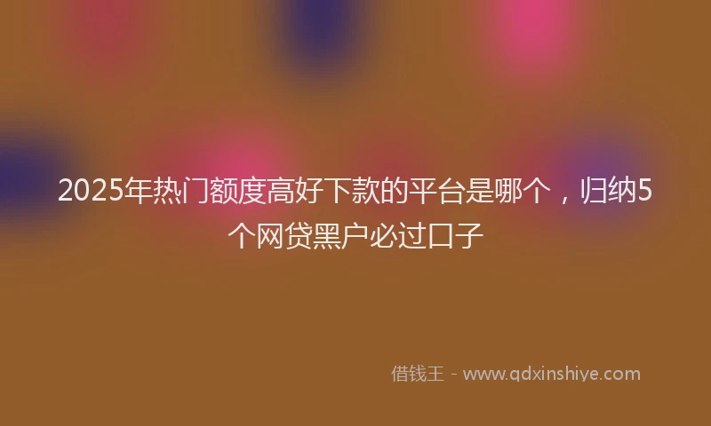 2025年热门额度高好下款的平台是哪个，归纳5个网贷黑户必过口子