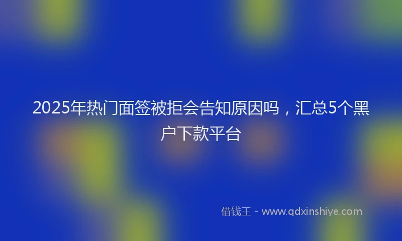 2025年热门面签被拒会告知原因吗，汇总5个黑户下款平台