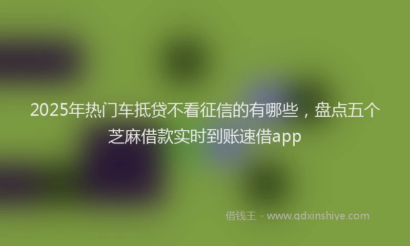 2025年热门车抵贷不看征信的有哪些，盘点五个芝麻借款实时到账速借app