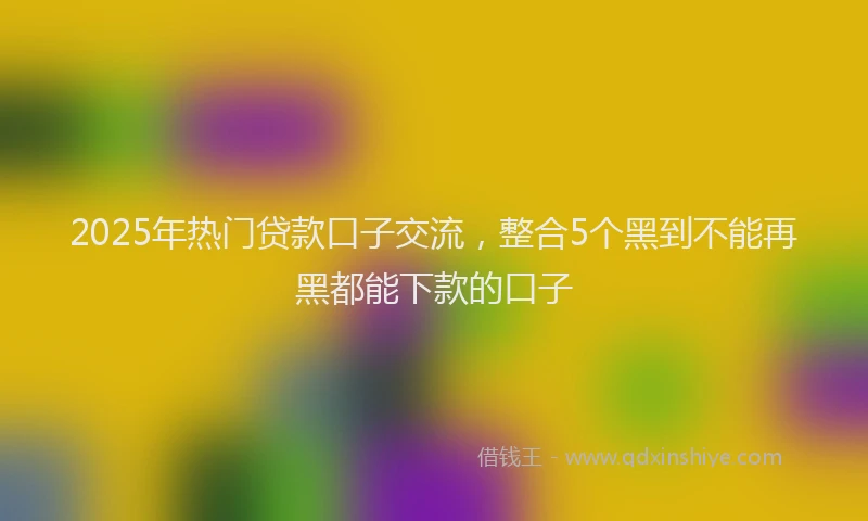 2025年热门贷款口子交流，整合5个黑到不能再黑都能下款的口子