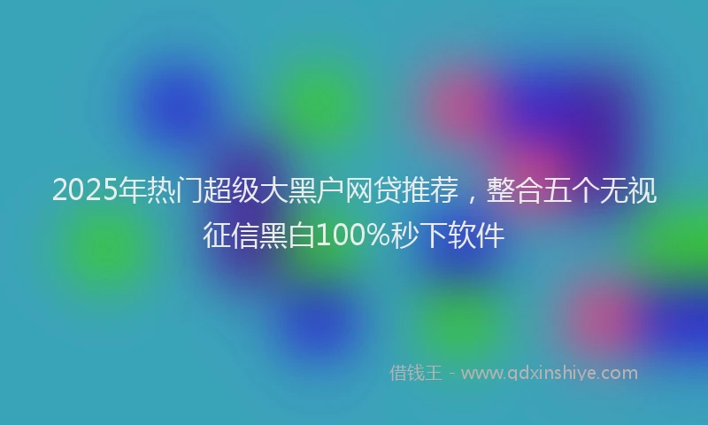2025年热门超级大黑户网贷推荐，整合五个无视征信黑白100%秒下软件