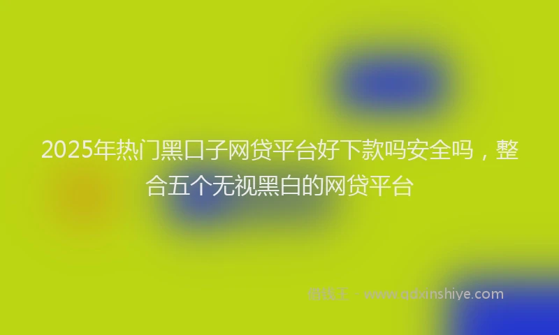 2025年热门黑口子网贷平台好下款吗安全吗，整合五个无视黑白的网贷平台