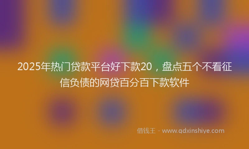 2025年热门贷款平台好下款20，盘点五个不看征信负债的网贷百分百下款软件