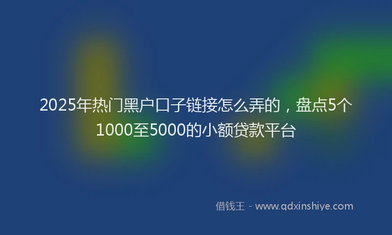 2025年热门黑户口子链接怎么弄的，盘点5个1000至5000的小额贷款平台