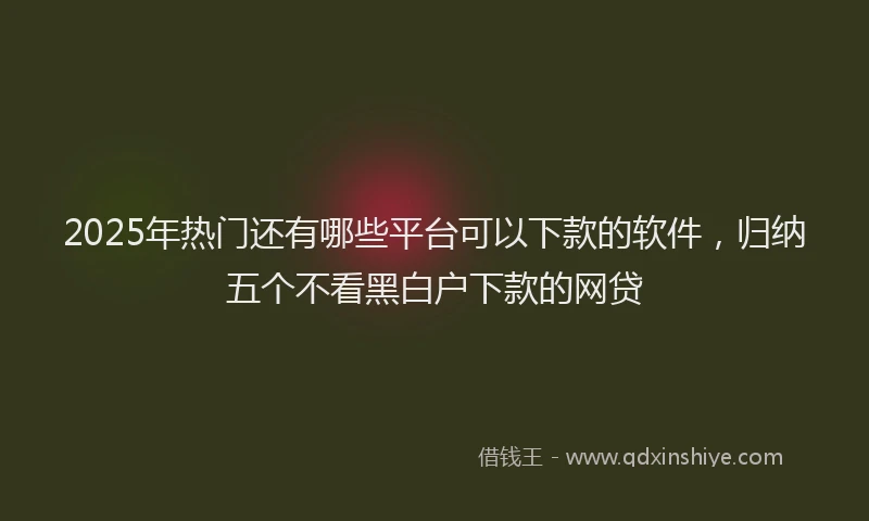 2025年热门还有哪些平台可以下款的软件，归纳五个不看黑白户下款的网贷