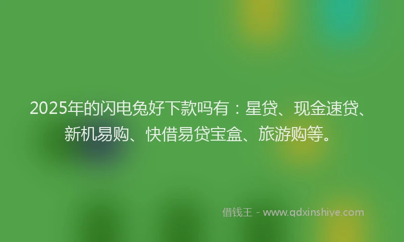 2025年的闪电兔好下款吗有：星贷、现金速贷、新机易购、快借易贷宝盒、旅游购等。