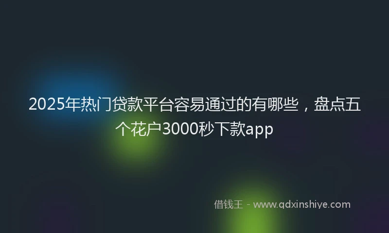 2025年热门贷款平台容易通过的有哪些，盘点五个花户3000秒下款app