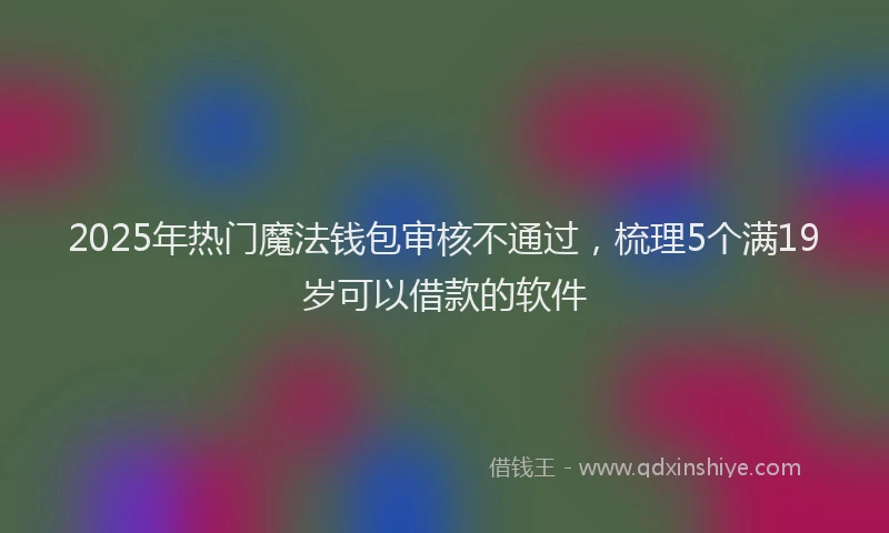 2025年热门魔法钱包审核不通过，梳理5个满19岁可以借款的软件