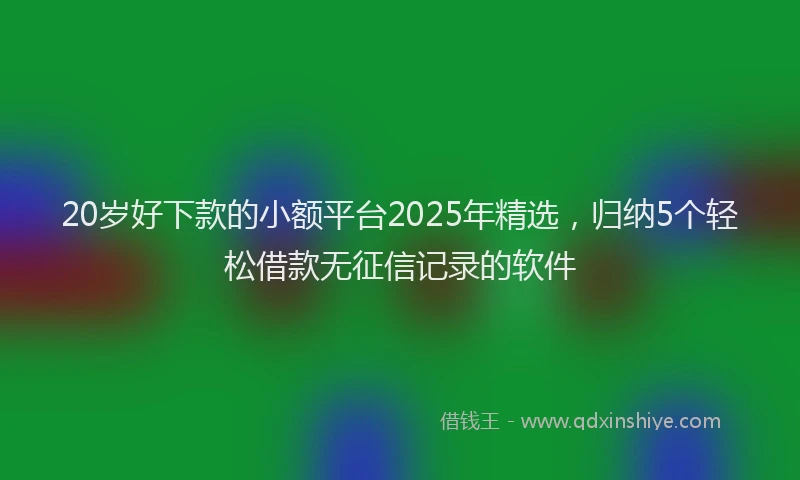 20岁好下款的小额平台2025年精选，归纳5个轻松借款无征信记录的软件
