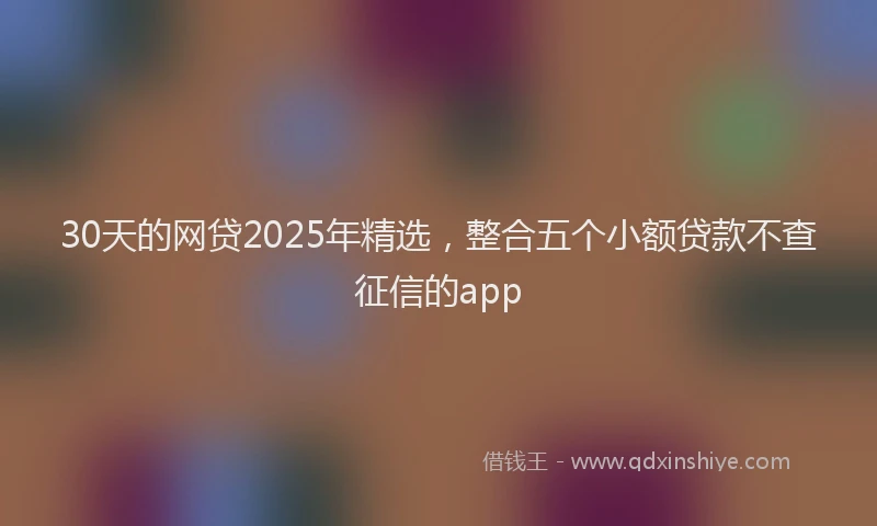 30天的网贷2025年精选，整合五个小额贷款不查征信的app