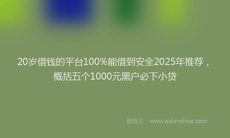 20岁借钱的平台100%能借到安全2025年推荐，概括五个1000元黑户必下小贷