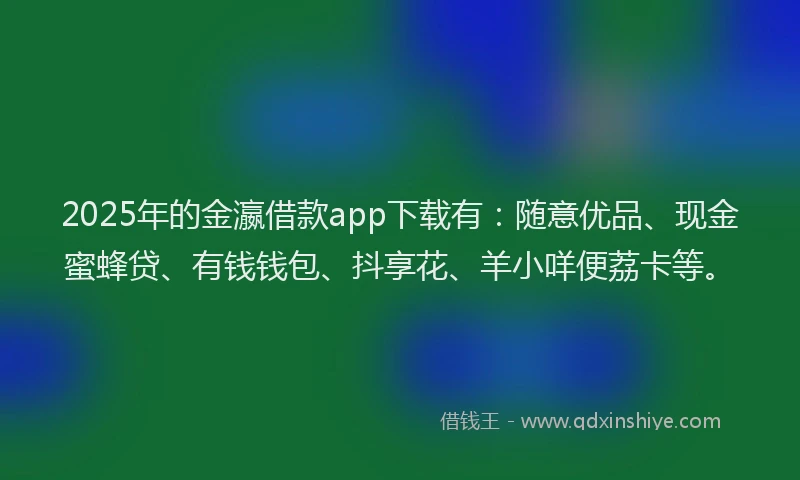 2025年的金瀛借款app下载有：随意优品、现金蜜蜂贷、有钱钱包、抖享花、羊小咩便荔卡等。