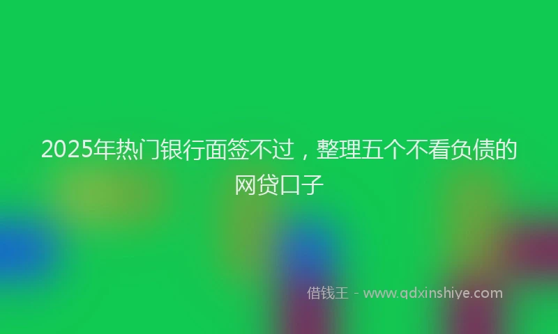 2025年热门银行面签不过，整理五个不看负债的网贷口子