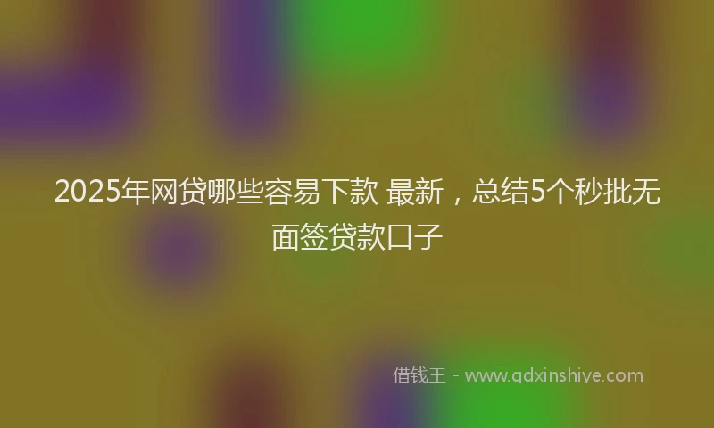 2025年网贷哪些容易下款 最新，总结5个秒批无面签贷款口子