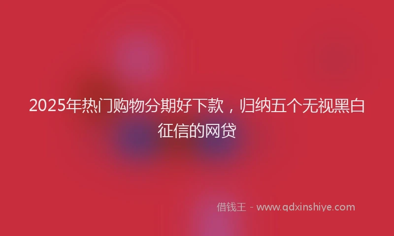 2025年热门购物分期好下款，归纳五个无视黑白征信的网贷
